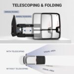 Sanooer Tow Mirrors with Power Adjusted Heated Glass Running Light&Turn Signal Light Backup Lamp Black