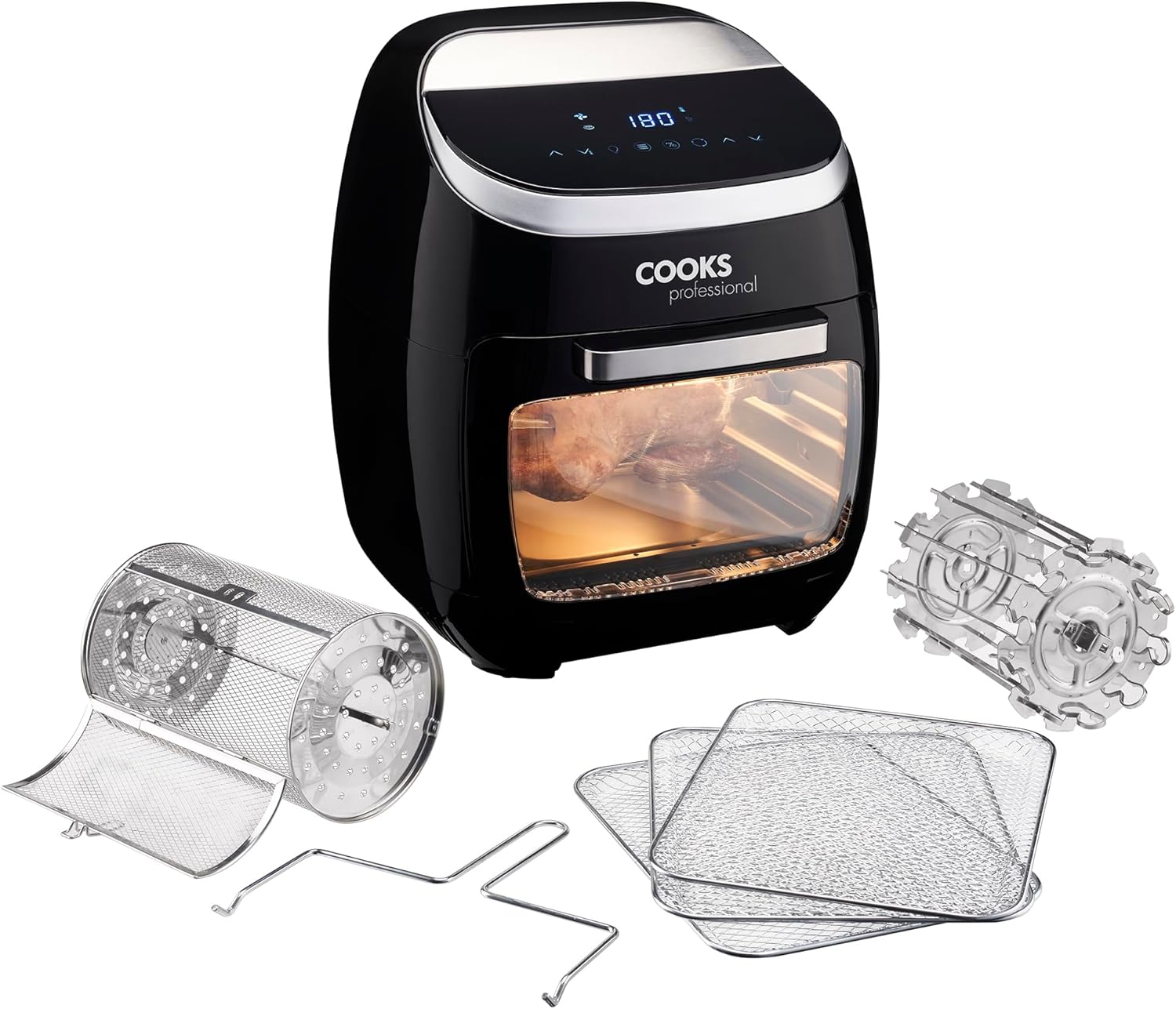 Cooks Professional 8 Litre Dual Digital Air Fryer with Double Twin Basket | Stainless Steel Energy Saving Instant Fryer with Double Drawers & Preset Functions | 8L Capacity (XL) | Black Cooks Professional 8 Litre Dual Digital Air Fryer with Double Twin Basket | Stainless Steel Energy Saving Instant Fryer with Double Drawers & Preset Functions | 8L Capacity (XL) | Black