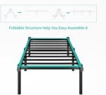 HAAGEEP Tall Platform Bed Frame Twin Size Metal Bedframe No Box Spring Needed