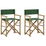 2 Folding Bamboo Director's Chairs