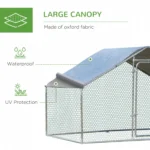 XCJDILAO PawHut Large Coop Metal Run with Waterproof and Anti-UV Cover Spire Shaped Walk-in Fence Cage Hen House for Outdoor and Yard Farm Use 1.26?? Tube Diameter 9.8' x 6.6' x 6.4'