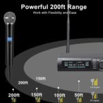 Innopow Dual UHF Metal Cordless Mic Set 16 Hours Continuous,Fixed Frequency