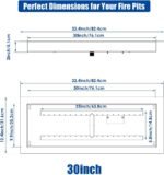 GRISUN Drop-in Fire Pit Kit 30 x 10 Inch,H-Shape Burner with Pan