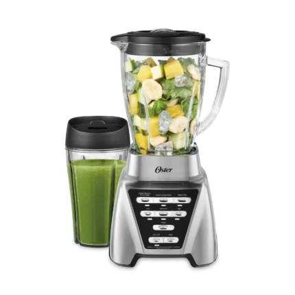 Oster Blender | Pro 1200 with Glass Jar,24-Ounce Smoothie Cup,Brushed Nickel