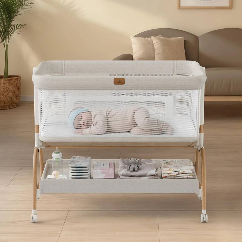 BabyBond Baby Bassinet Bedside Crib with Mattress and Soft Breathable Sheet BabyBond Baby Bassinet Bedside Crib with Mattress and Soft Breathable Sheet