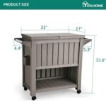 YITAHOME 85 Quart Rolling Cooler Cart with Bottle Opener Drainage,Portable Cooler on Wheels