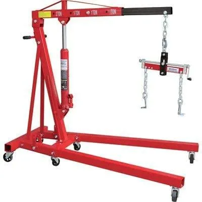 Strongway Hydraulic Engine Hoist with Load Leveler ?C 2-Ton Capacity,1in.-82 5/8in. Lift Range