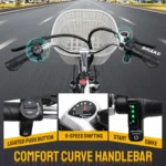 PEXMOR Electric Bike for Adults,350W (Peak 500W) City Commuter Ebike 36V 12.5AH Removable Battery,26" Cruiser Electric Bicycle Shimano 6-Speed | Dual Shock Absorber | Basket