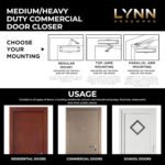 LYNN HARDWARE Medium/Heavy Duty Commercial Door Closer - US26D Aluminum