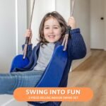6 Piece Indoor Doorway Gym Set for Kids ÿ Indoor Swing for Kids Includes Kids Swing Chair,Rings,Hanging Trapeze,Ladder,Swinging Rope & Pullup Bar