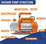 BACOENG 3.6CFM Vacuum Pump and Gauge Set - Home Mini Split Vacuum Pump Kit
