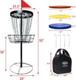 SGSPORT Golf Basket with 6pcs Disc Golf Discs with Carry Bag