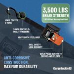 CargoBuckle Bolt On Retractable Ratchet Straps Heavy Duty,3,500 lbs Break Strength