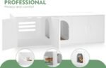 Amunrbrek Cat Litter Box Enclosure Furniture with Double Room,White