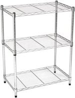 3-Shelf Adjustable,Heavy Duty Storage Shelving Unit (250 lbs loading capacity per shelf),Steel Organizer Wire Rack