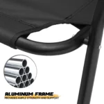 MoNiBloom Folding Double Camping Chair with Armrest,2-Person Beach Chairs for Outdoor Camping Lawn Travel Patio Picnic,Black