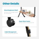 ECOTINY Mobile TV Stand with 4 Omni-Directional Wheels with Brakes