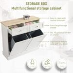 LOUVIXA Tilt Out Trash Can Cabinet with Double Hidden Trash Can Holder