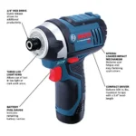 BOSCH CLPK22-120 12V Max Cordless 2-Tool 3/8 in. Drill/Driver and 1/4 in. Impact Driver Combo Kit with 2 Batteries,Charger and Case,Blue