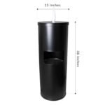 Monkey Movement Black Stainless Steel Floor Stand Wipe Dispenser with Built-in Trash Can