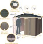 UDPATIO Outside Lockable Metal Garden Shed Steel Anti-Corrosion Outdoor Storage House