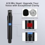 Innopow Dual UHF Metal Cordless Mic Set 16 Hours Continuous,Fixed Frequency