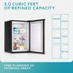 EUHOMY 3.0 Cubic Feet Single Door Compact Mini Upright Freezer