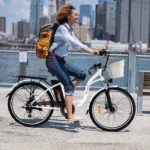 PEXMOR Electric Bike for Adults,350W (Peak 500W) City Commuter Ebike 36V 12.5AH Removable Battery,26" Cruiser Electric Bicycle Shimano 6-Speed | Dual Shock Absorber | Basket