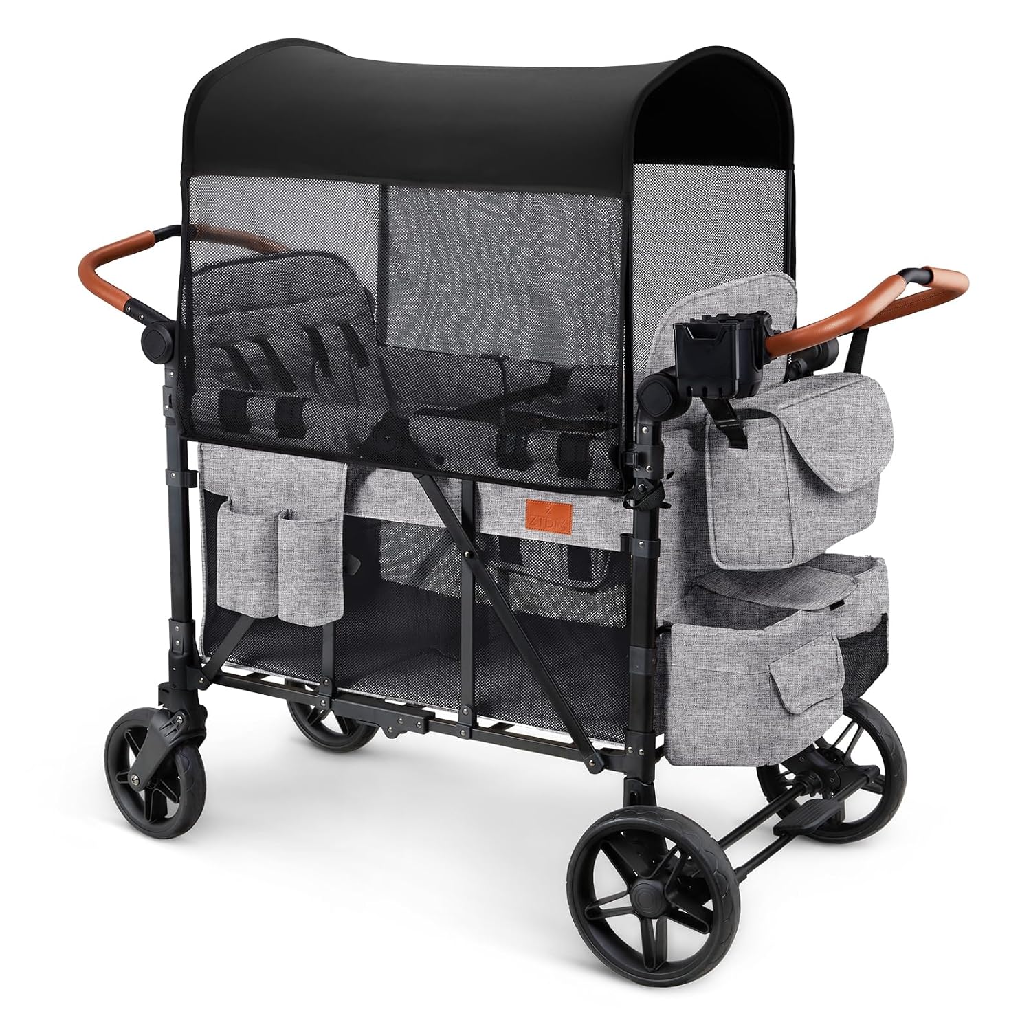 Wagon Stroller for 4 Kids,All-Terrain Wagon for Toddler with Canopy,Parent Organizer,Shoulder Bag,Adjustable Handlebar,Phone Holder,High Seat & 5 Point Harness,Ultimate Quad (Black) Wagon Stroller for 4 Kids,All-Terrain Wagon for Toddler with Canopy,Parent Organizer,Shoulder Bag,Adjustable Handlebar,Phone Holder,High Seat & 5 Point Harness,Ultimate Quad (Black)