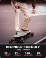 Caribou Electric Skateboard with Remote, 26 Miles Range, 32 Mph Top Speed, 2 x 1000W Hub-Motor, Electric Longboard for Adults & Teens Beginners, 6 Months Warranty