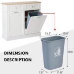 LOUVIXA Tilt Out Trash Can Cabinet with Double Hidden Trash Can Holder
