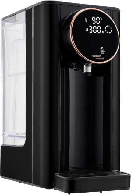 Cooks Professional Digital Hot Water Dispenser 2600W with 2.7L Tank | Energy Saving Fast Boil | Adjustable Dispense & Temperature | Boil Dry Protection | Descale Function & Water Filter | Silver