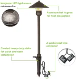 6 Pack Low Voltage LED Landscape Pathway Light,3W 150LM 12V Wired for Outdoor Yard Lawn,Die-cast Aluminum Construction,30-Watt Equivalent 15-Year Lifespan