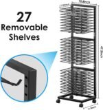 WISIMMALL Art Drying Rack,Paint Drying Rack with 27 Removable Shelves,Lockable Wheels