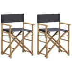 2 Folding Bamboo Director's Chairs