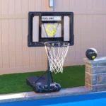 All-In-One Pool Basketball Hoop ?C Includes Composite Basketball,Air Pump,& Tools ?C Matte Black Heavy Duty Set ?C Adjustable Poolside Basketball Goal ?C Made for Kids,Teens,& Adults