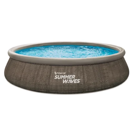 Summer Waves 15 ft Dark Double Rattan Quick Set Pool,Round,Ages 6+,Unisex