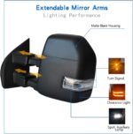 JZSUPER Towing Mirrors fit With Power Heated Turn Signal Light Temperature Sensor Spot Lights