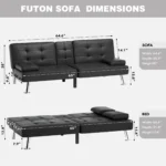 JUMMICO Modern Convertible Folding Futon Sofa Bed