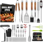 34 Pcs BBQ Grill Accessories Tools Set,16 Inches Stainless Steel Grilling Tools With Carry Bag
