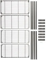 3-Shelf Adjustable,Heavy Duty Storage Shelving Unit (250 lbs loading capacity per shelf),Steel Organizer Wire Rack