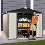 UDPATIO Outside Lockable Metal Garden Shed Steel Anti-Corrosion Outdoor Storage House
