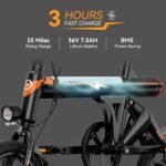 Jasion EB3 Electric Bike Adults 21mph,500W Peak Motor,270Wh Battery,Rear Suspension,3 Levels Assist,14" Folding Ebike for Adults and Teens,Complies to UL2849