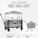 EVER ADVANCED Foldable into Bag Travel Wagon with Removable Canopy