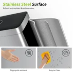 Bigacc 13 Gallon 50 Liter Kitchen Trash Can with Touch-Free & Motion Sensor,Automatic Stainless-Steel Garbage Can,Anti-Fingerprint Mute Designed Trash Bin Brushed Stainless Steel