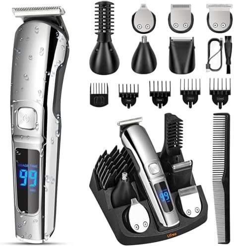 Ufree Beard Trimmer for Men,Waterproof Electric Razor for Nose,Body,Face and Mustache,Cordless Hair Clippers Shavers for Men Grooming Kit,Gifts for Men Husband Father Ufree Beard Trimmer for Men,Waterproof Electric Razor for Nose,Body,Face and Mustache,Cordless Hair Clippers Shavers for Men Grooming Kit,Gifts for Men Husband Father