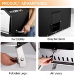 PIZZELLO Large Wood Fired 2-Layer Pizza Ovens with Pizza Stone,Pizza Peel,Grill Grate