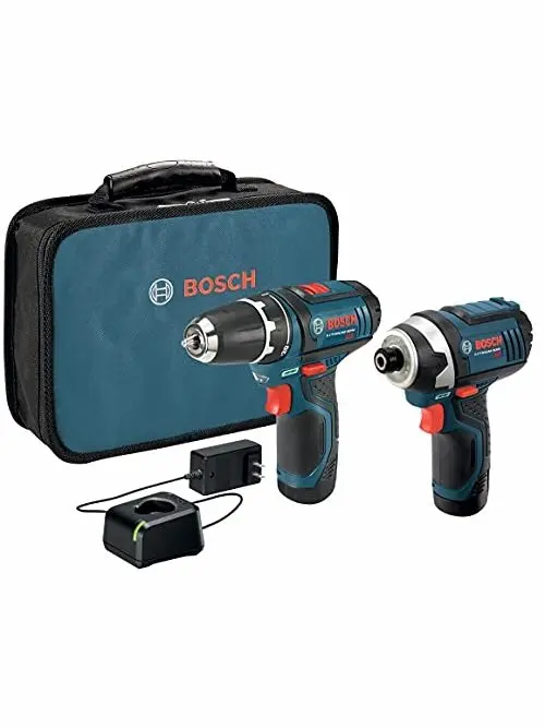 BOSCH CLPK22-120 12V Max Cordless 2-Tool 3/8 in. Drill/Driver and 1/4 in. Impact Driver Combo Kit with 2 Batteries,Charger and Case,Blue BOSCH CLPK22-120 12V Max Cordless 2-Tool 3/8 in. Drill/Driver and 1/4 in. Impact Driver Combo Kit with 2 Batteries,Charger and Case,Blue