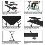 Mr IRONSTONE LShaped Desk 508?? Computer Corner Desk,Home Gaming Desk,Office Writing Workstation with Large Monitor Stand,SpaceSaving,Easy to Assemble,Black